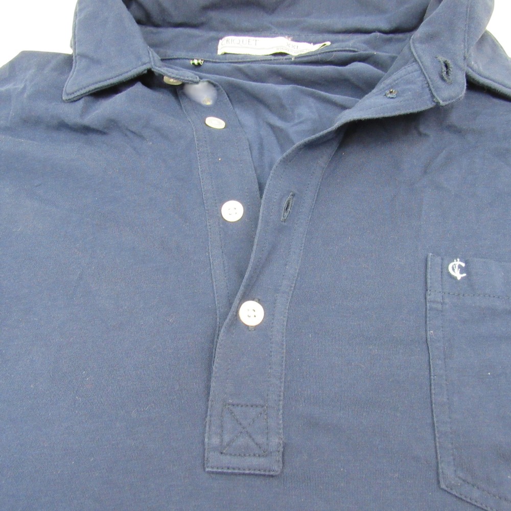 Criquet Mens  Polo Shirt Navy Blue Short Sleeve Pocket‎ XX Large